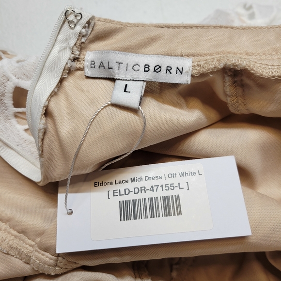 Baltic Born Eldora White Lace Long Sleeve Midi Dress NEW - Picture 9 of 13